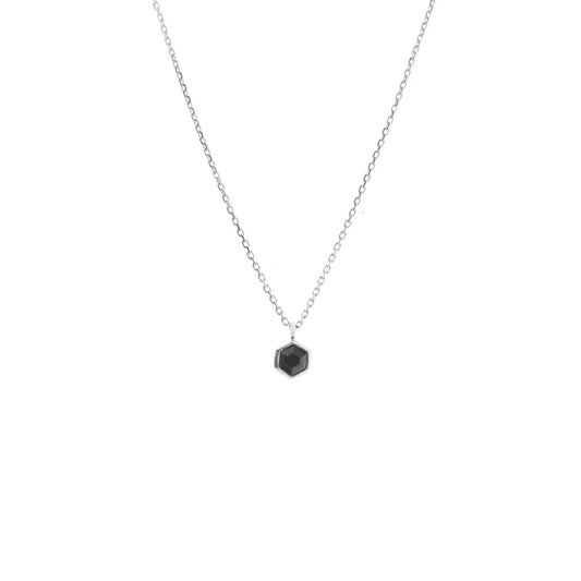 Mini Harmony Necklace Black Spinel + Silver
