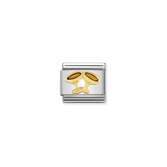 Composable Classic Link 030209/24 Champagne Glasses In 18k Gold & Enamel