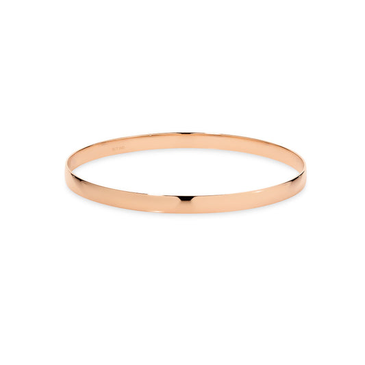 9k Rose Gold Half Round 5mm Bangle