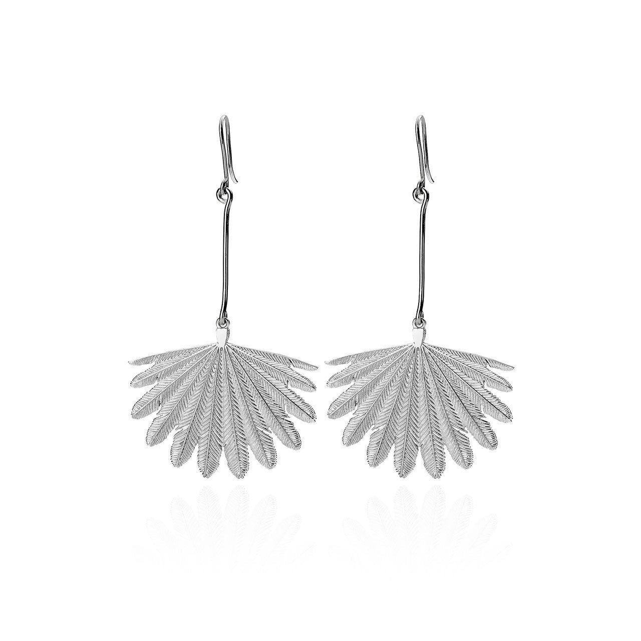 Sterling Silver Fan Tail Earrings