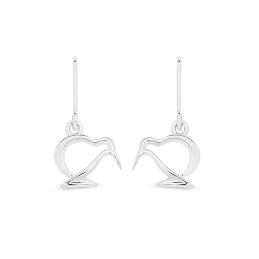 Sterling Silver Open Kiwi Drop Earrings