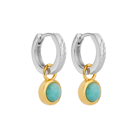 Solace 2-Tone Amazonite Huggie Earring