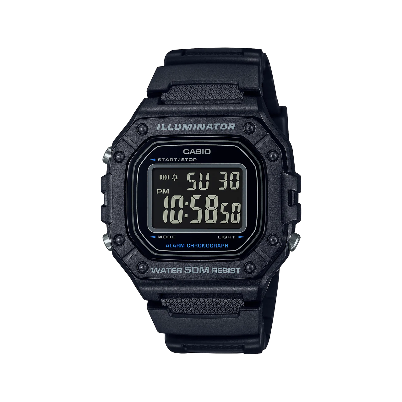 Black Mens Digital Illuminator Watch - W218H-1B