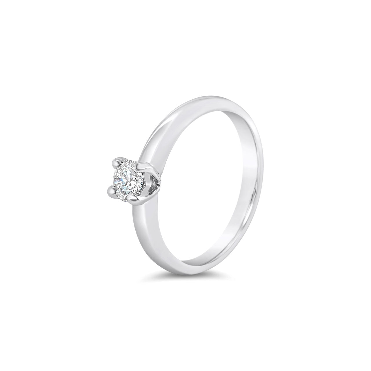 9k White Gold 4 Claw 0.25ct Diamond Solitaire