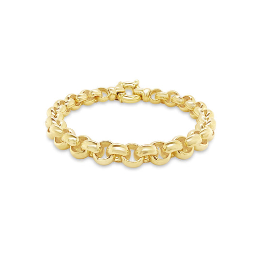9k Yellow Gold Wide Round Belcher Bracelet