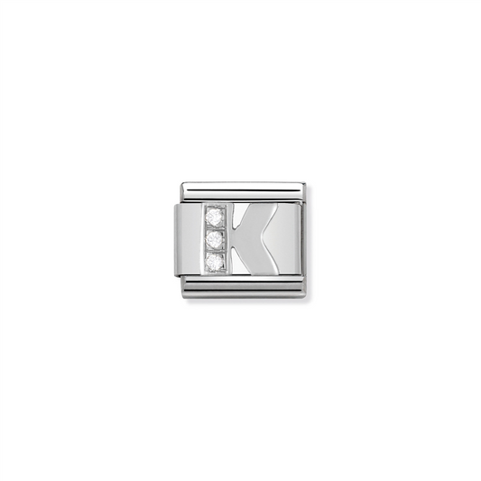 Composable Classic Link 330301/11 Letter K in Silver & Stones