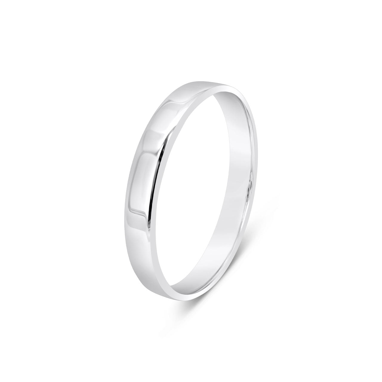 Sterling Silver 3mm Soft Edge Flat Band Ring