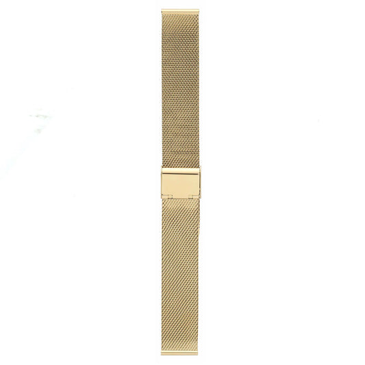20mm Gold Plated Steel Straight Edge Mesh Watch Strap