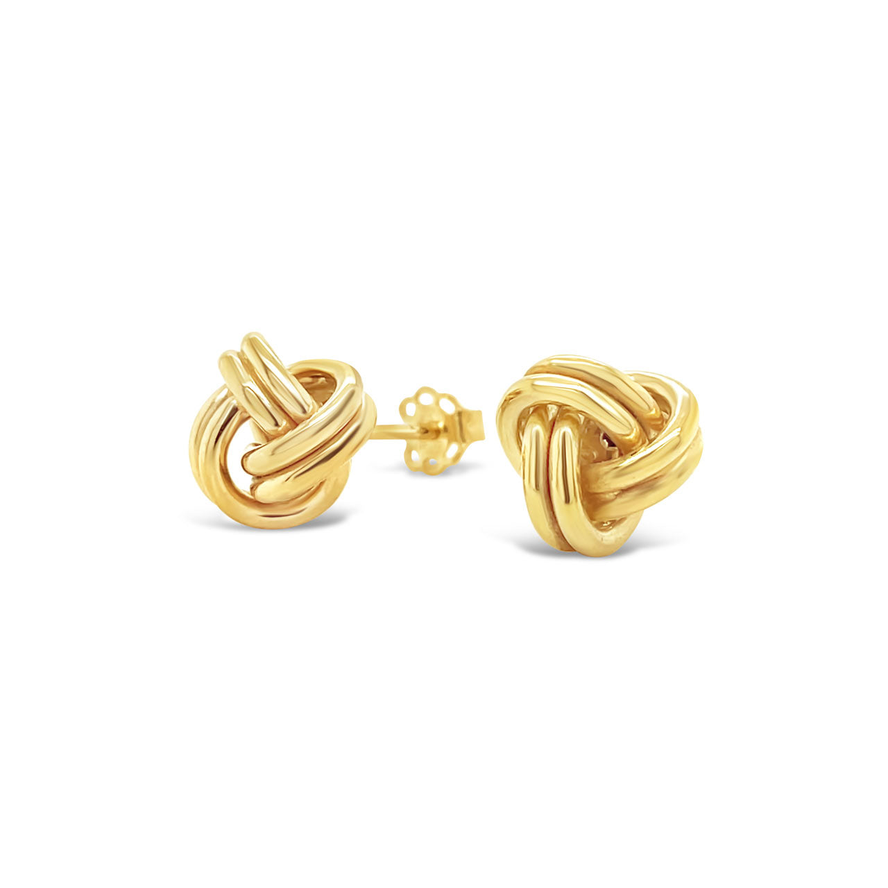 9k Yellow Gold Medium Double Knot Stud Earrings