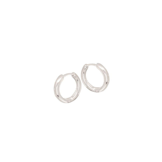 Sterling Silver 18mm Rounded Plain Huggies