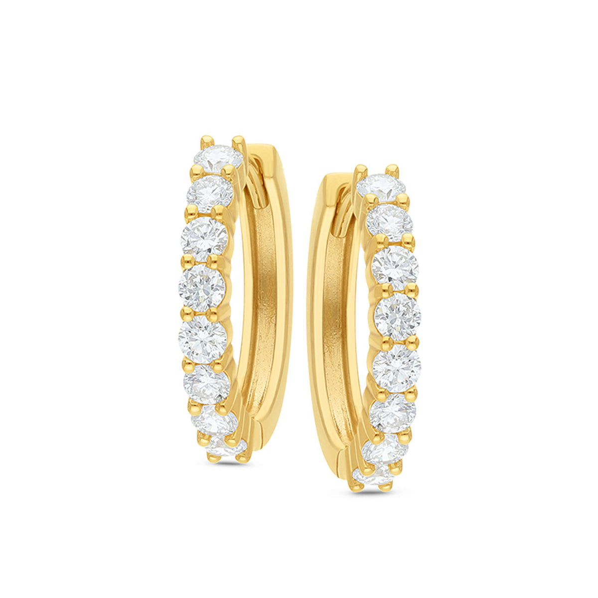 9k Yellow Gold Lab Grown Diamond Huggie Earrings