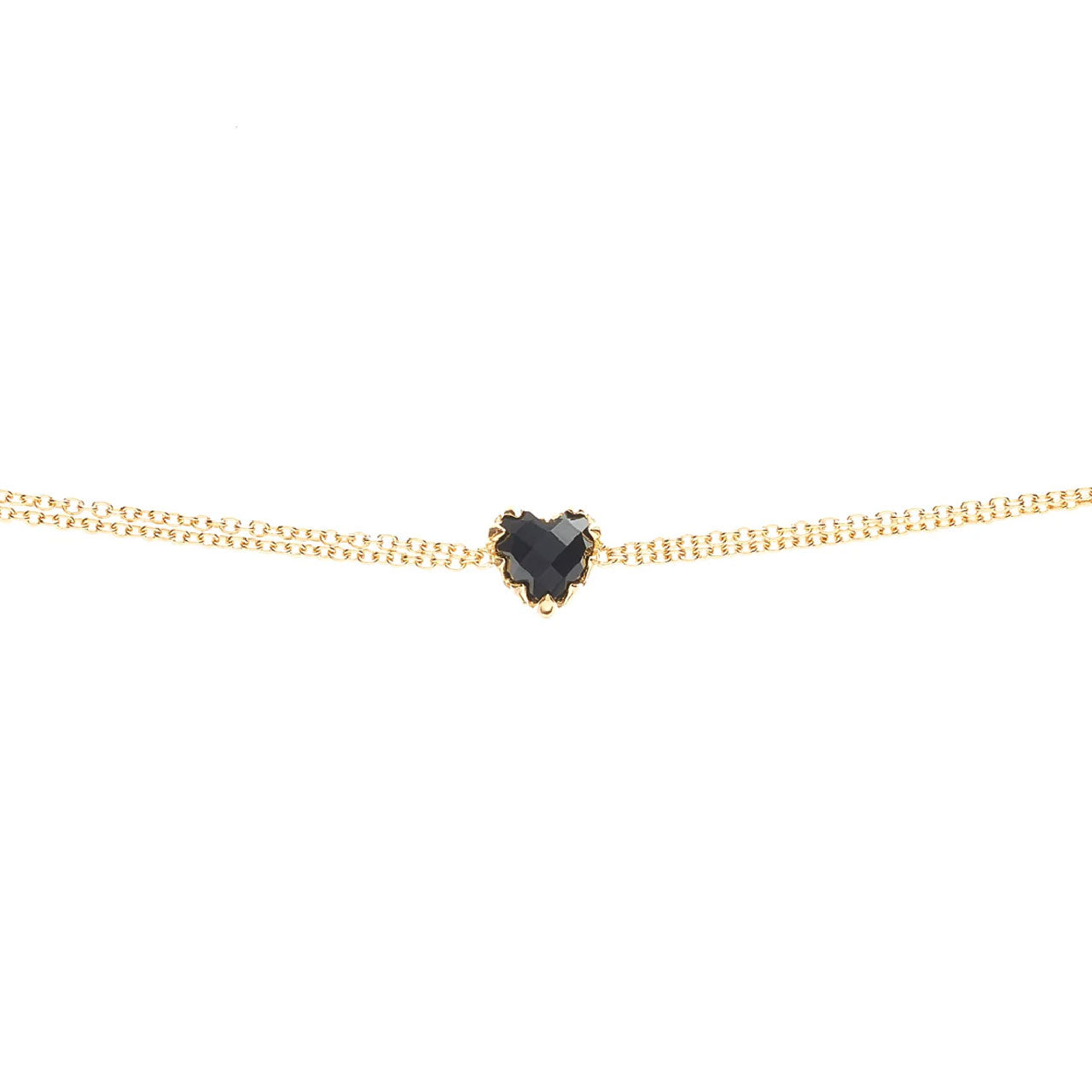 Love Claw Bracelet Onyx - Gold Plated