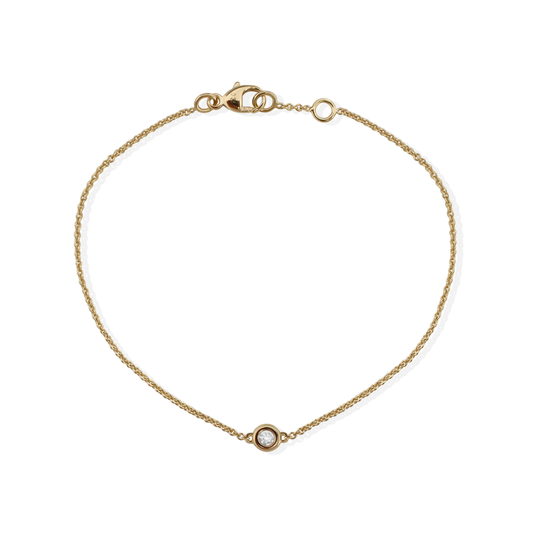 9k Yellow Gold Bezel Set Diamond Bracelet