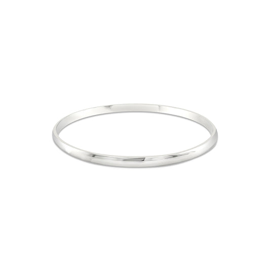 Sterling Silver Half Round 7" Golf Style Bangle