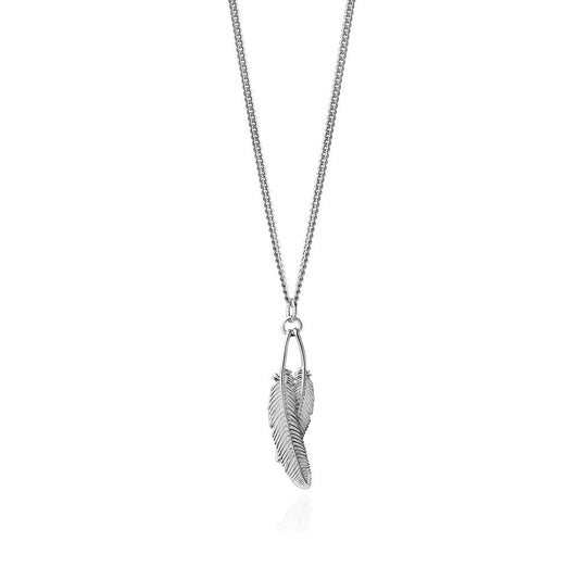 Sterling Silver Duo Miromiro Feather Pendant