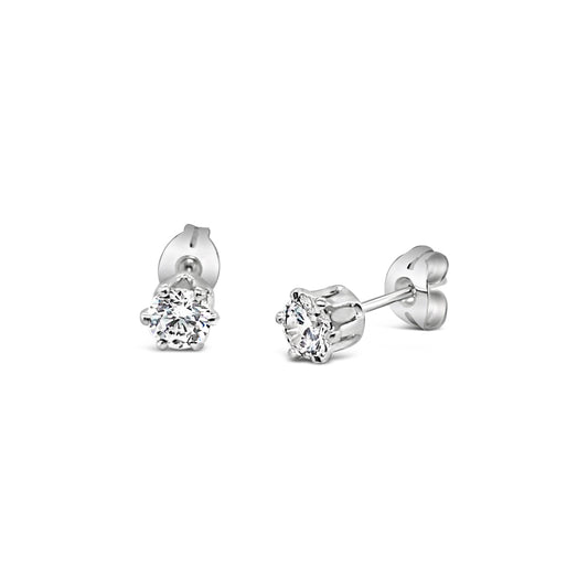 Sterling Silver 4mm White Studs
