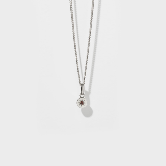 Sterling Silver Lulu Necklace - African Garnet