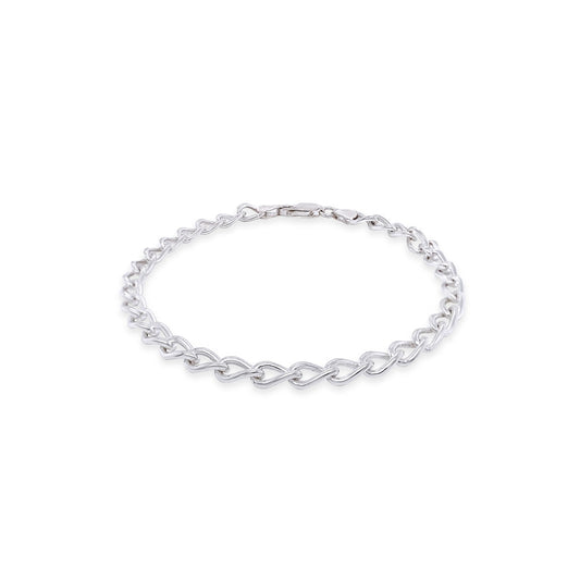 Sterling Silver Long Curb Bracelet