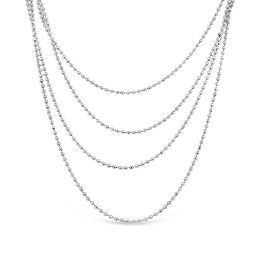 Sterling Silver 55-63cm Multi Strand Ball Chain