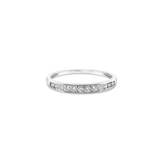 9k White Gold Channel Set Diamond Ring