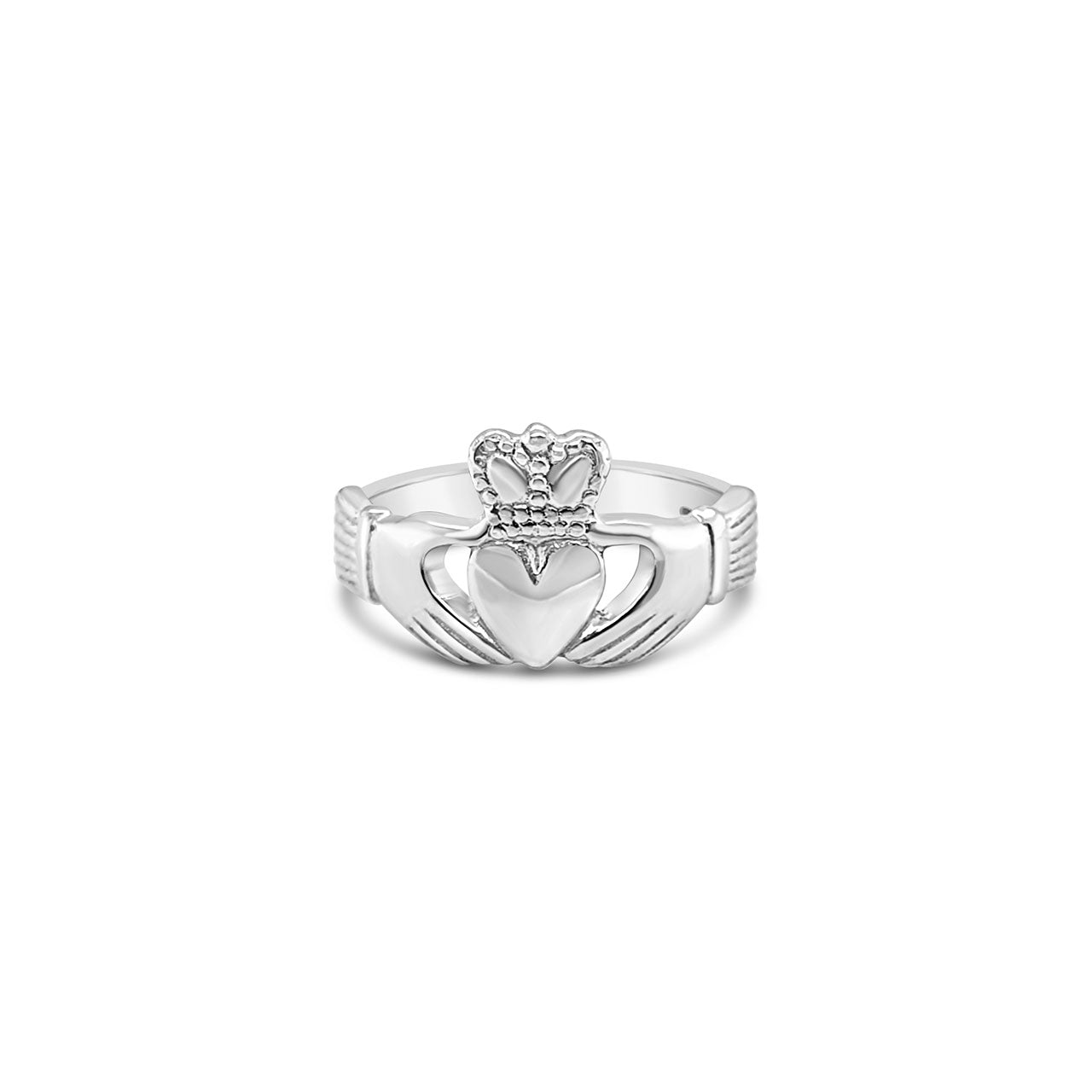 Sterling Silver Plain Claddagh Ring - Size N 1/2