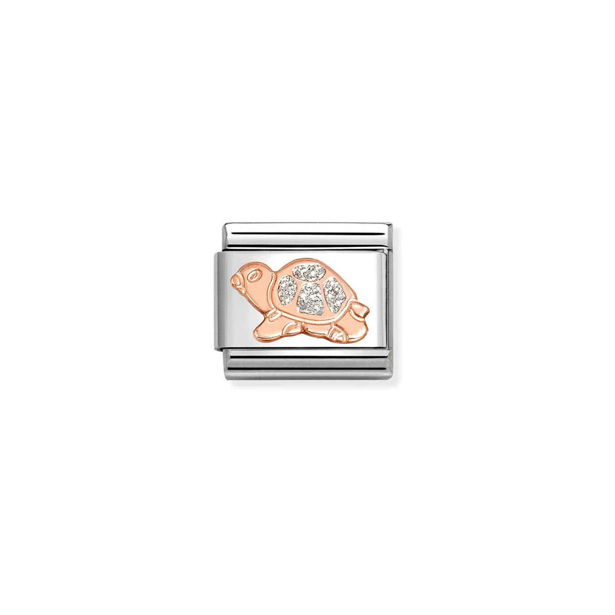 Composable Classic Link 430205/34 Silver Glitter Turtle In 9K Rose Gold