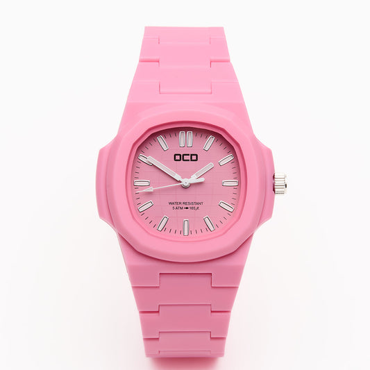 Pink Unisex Fashion Bright Colour Pop Watch
