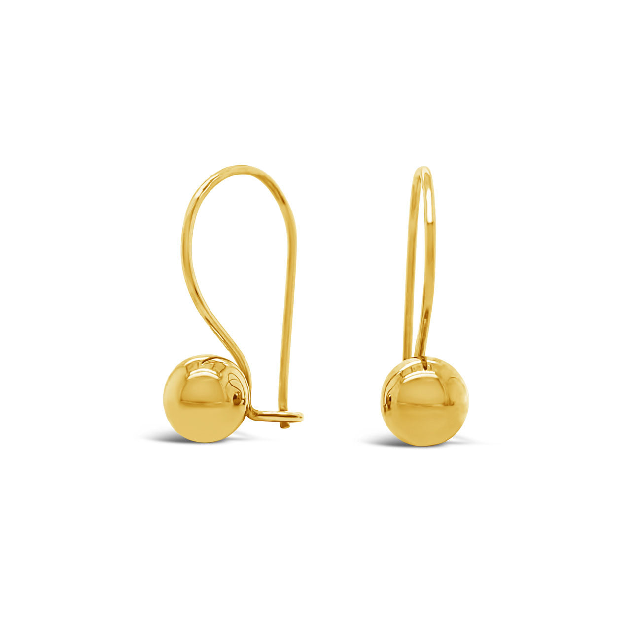 9k Yellow Gold 6mm Euroball Earrings