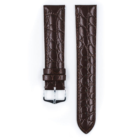 Crocograin - 20mm Brown Medium Leather Watch Strap