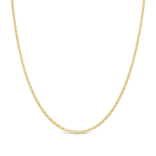 45cm 9k Yellow Gold RCA40 Plain Cable Chain