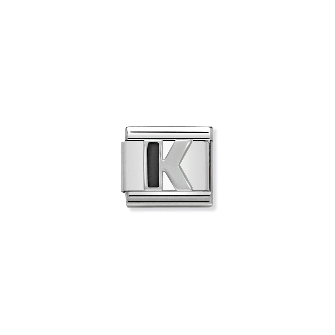 Composable Classic Link 330201/11 Black Letter K In 925 Silver