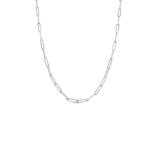 40cm Sterling Silver V736 Small Paperclip Chain