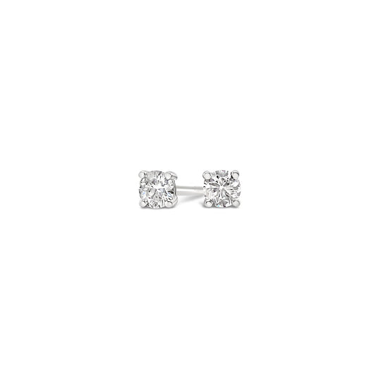 9k White Gold 0.10ct Diamond Stud Earrings