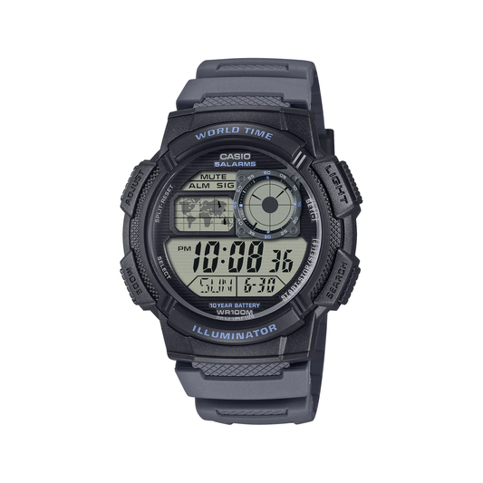 Casio Mens Digital World Time Watch - AE1000W-8A