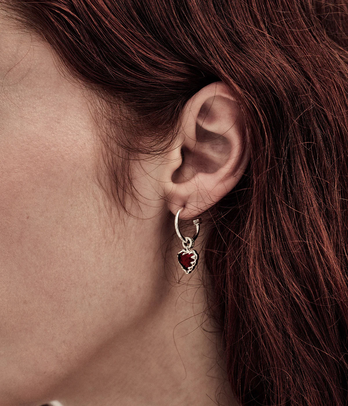 Love Claw Anchor Earrings Garnet