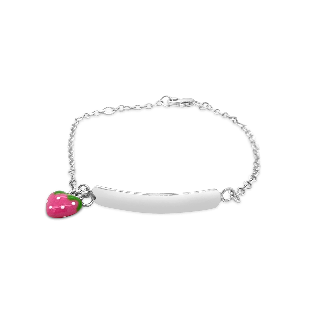 17cm Sterling Silver Strawberry ID Bracelet