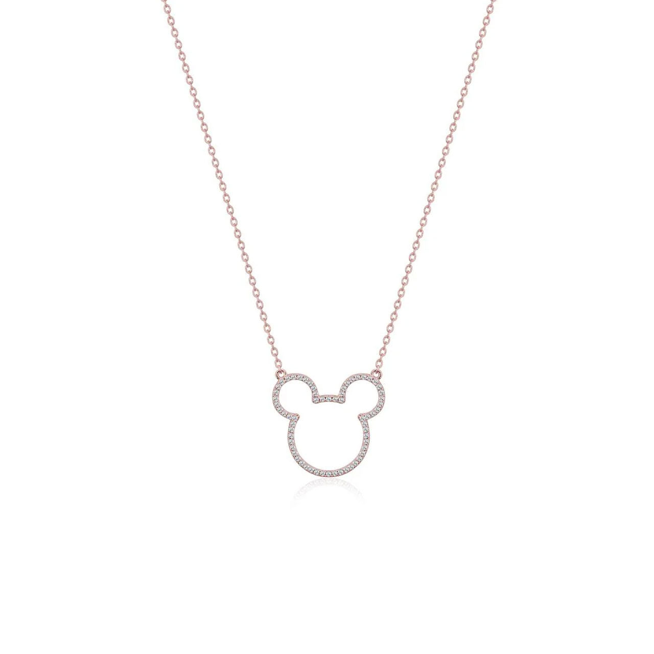 Disney - Mickey Mouse Crystal Outline Necklace - Rose Gold Plated