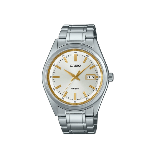 Casio Vintage Silver & Gold Retro Classic Watch - MTPB180D-7A