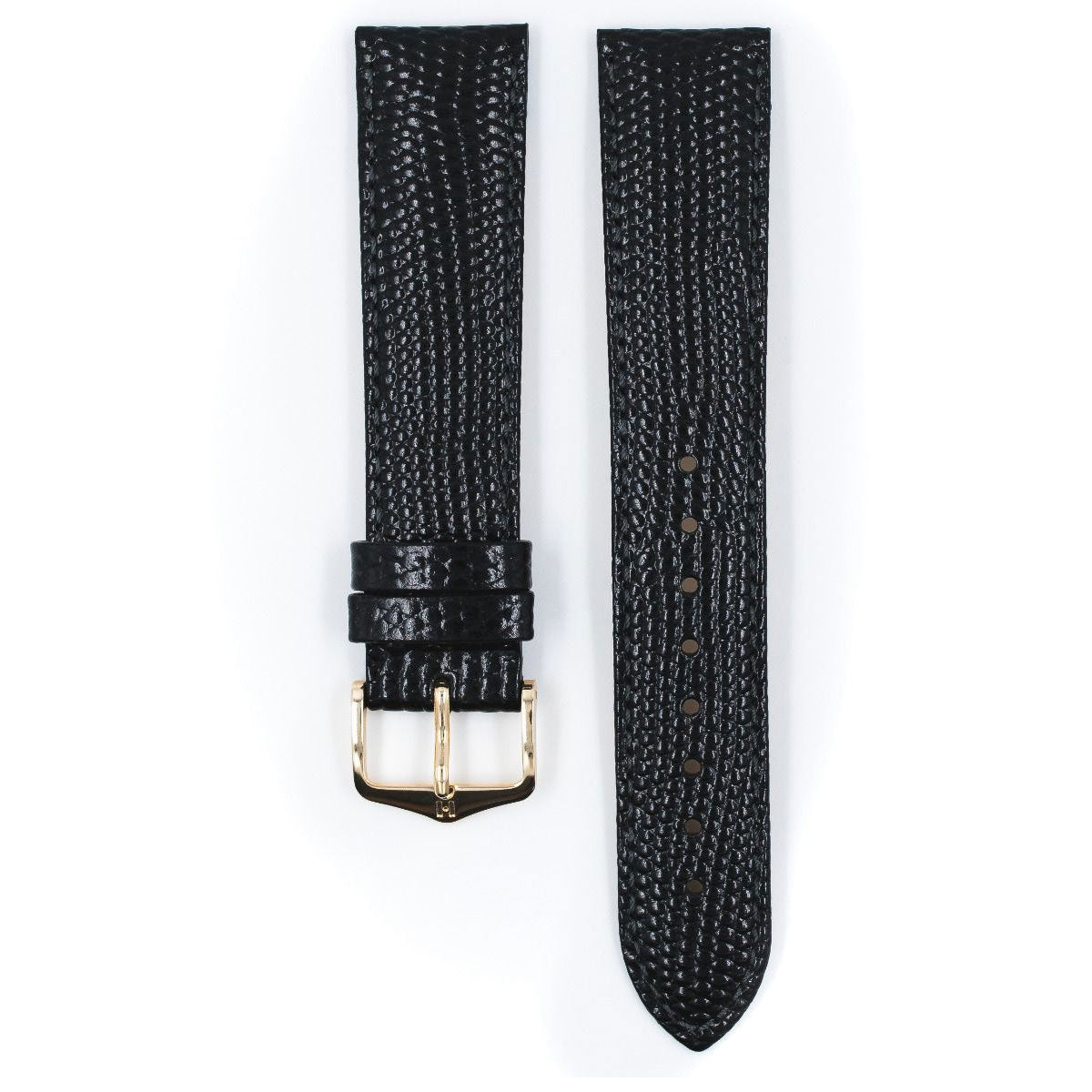 Rainbow - 18mm Black Leather Watch Strap