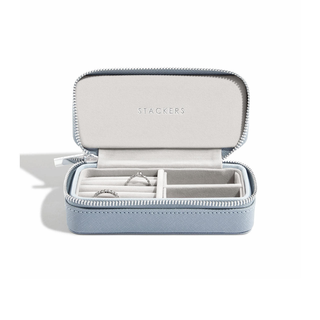 Dusky Blue Medium Travel Jewellery Box