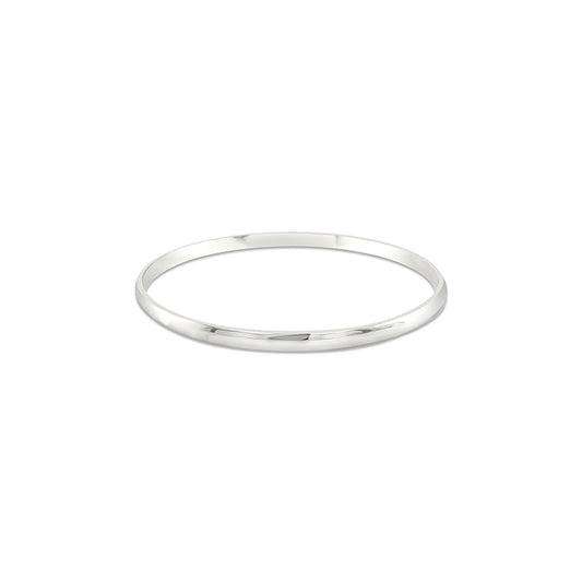 Sterling Silver Half Round 6" Golf Style Bangle
