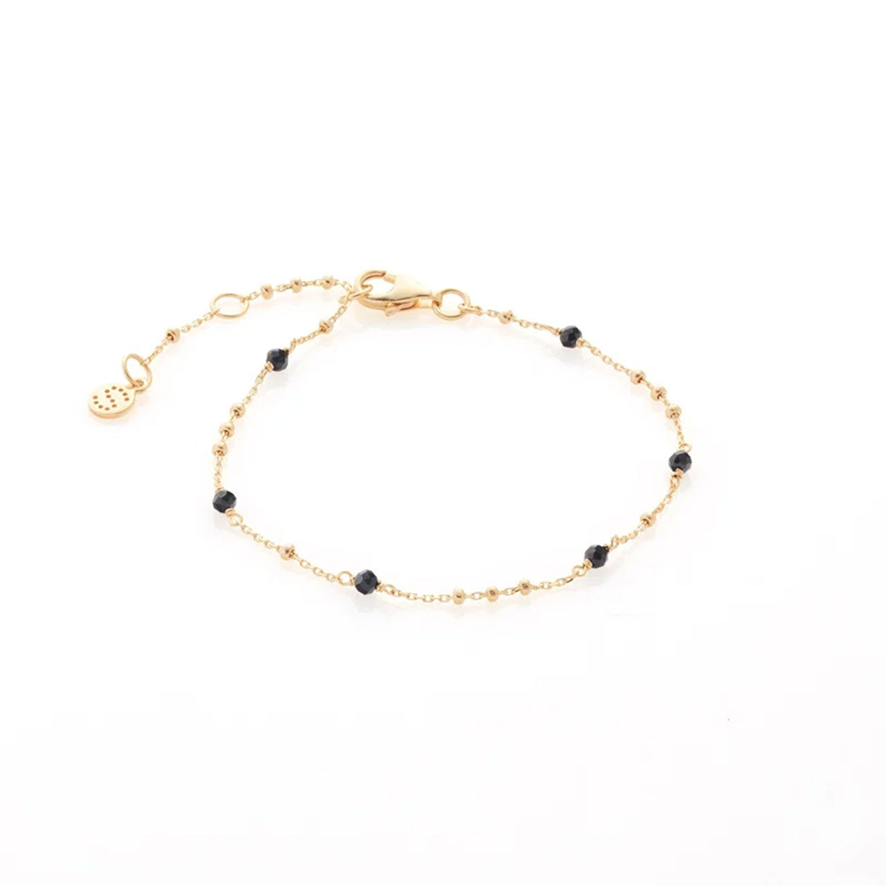 Dotty Bracelet Black Spinel + Gold