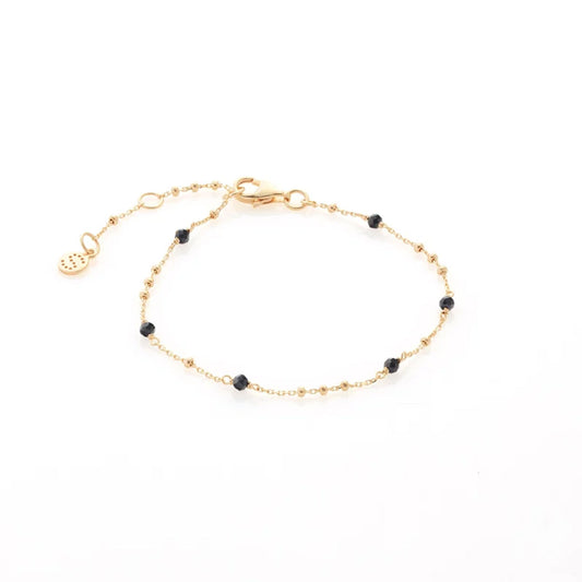 Dotty Bracelet Black Spinel + Gold