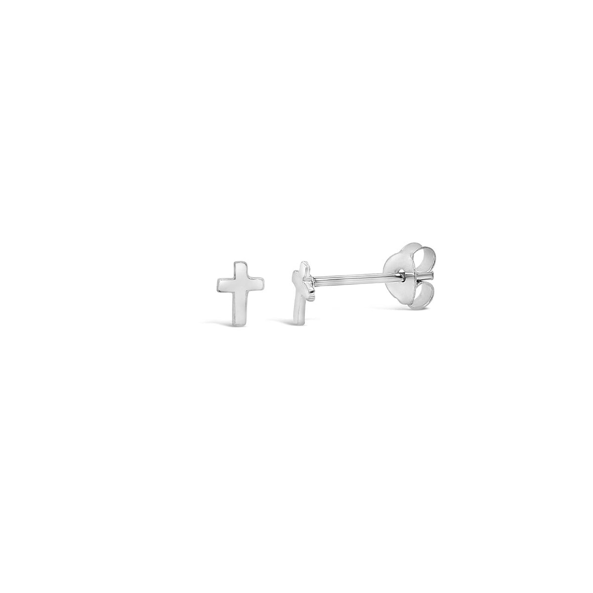 Sterling Silver Tiny Cross Stud Earrings
