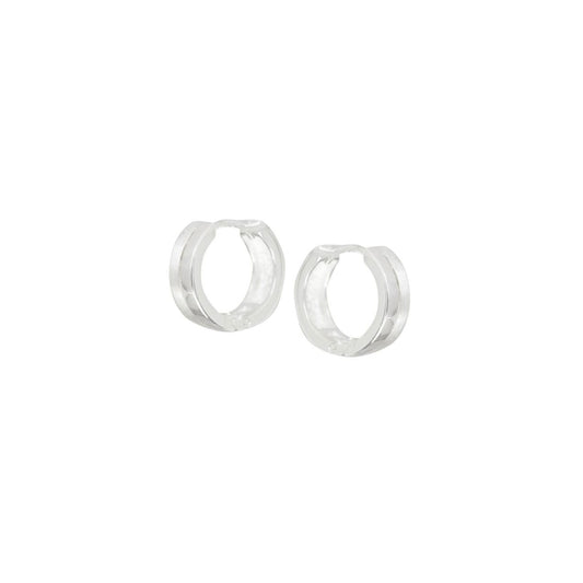 Sterling Silver Matt & Shine Huggie Earrings
