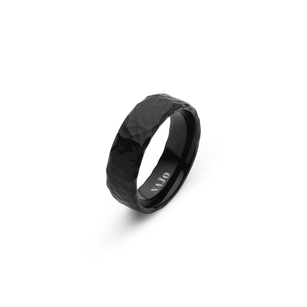 Midnight Men's Black PVD Steel Ring - Size Z+1