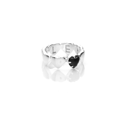 Band of Hearts Onyx Ring