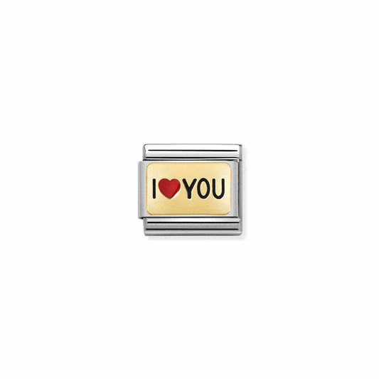 Composable Classic Link 030284/52 I Heart You In Gold & Red Enamel