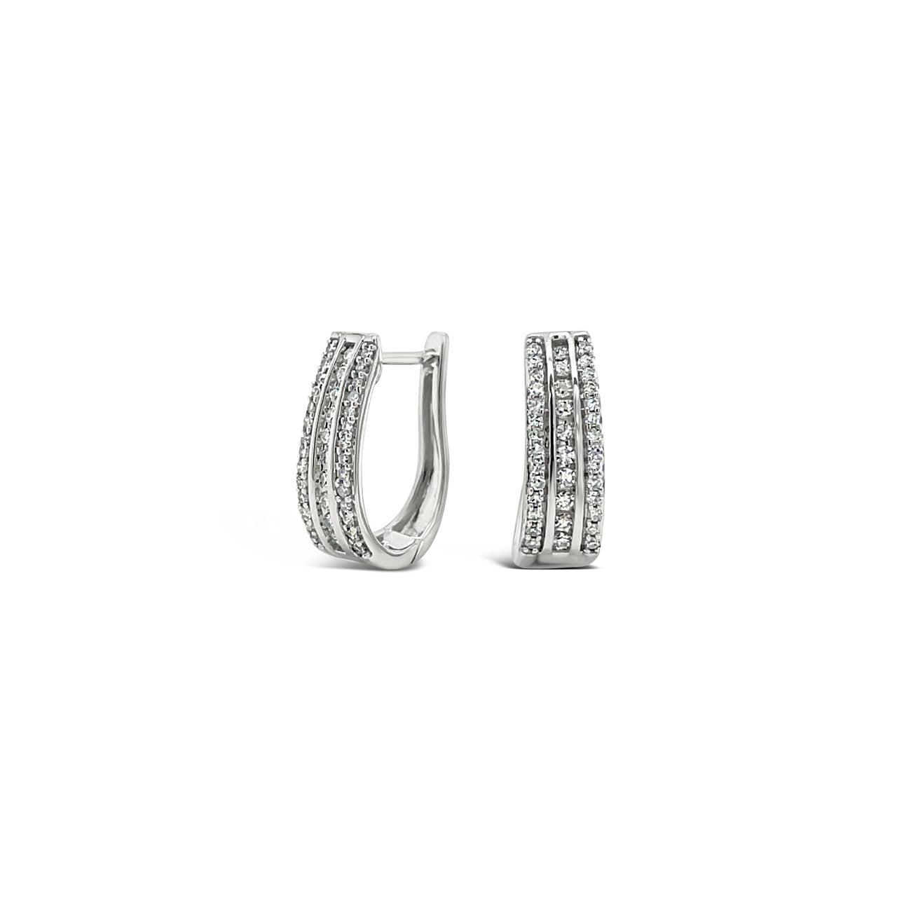 9k White Gold 0.33ct Diamond Huggie Earrings