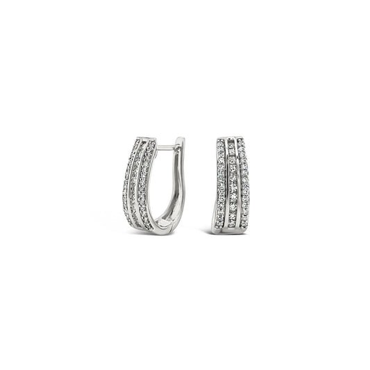 9k White Gold 0.33ct Diamond Huggie Earrings